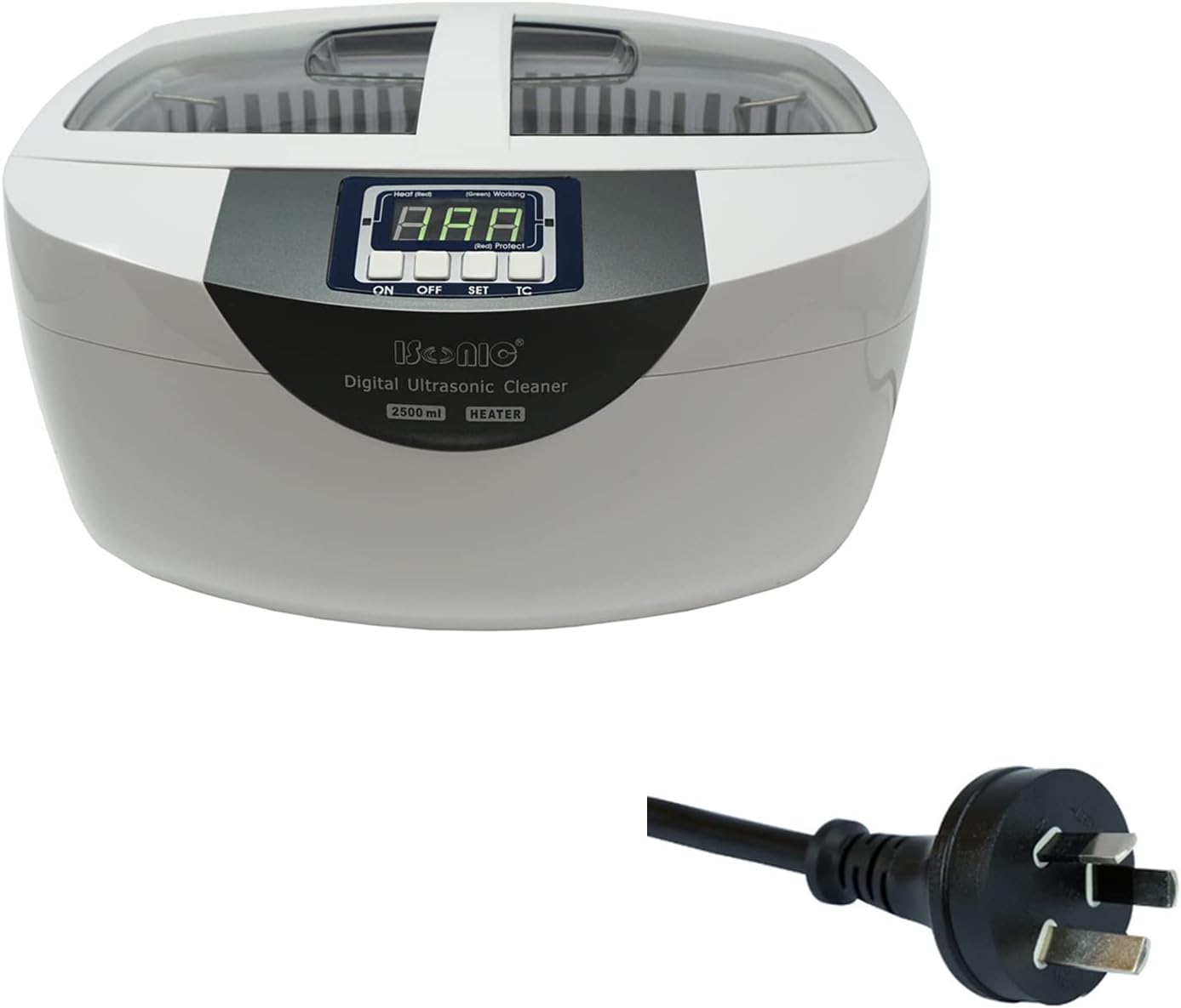 iSonic P4820-SAA-WPB Commercial Ultrasonic Cleaner, 2.5L, White Color, Plastic Basket, 220V, Australian Plug