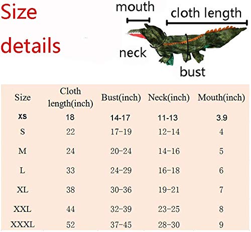 Coppthinktu Alligator Dog Costume Halloween Dog Crocodile Costume Hoodie Coats Pets Jumpsuits #TOP4