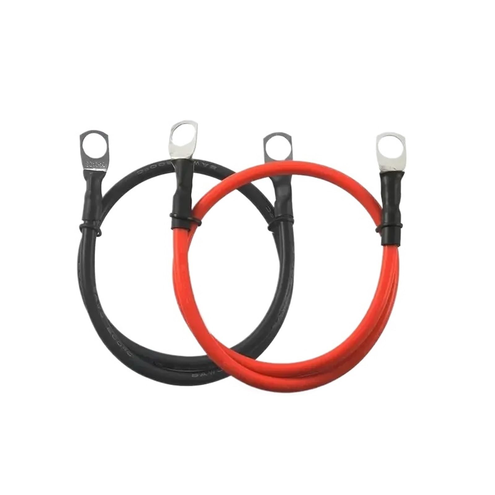 Kabel rozruchowy do akumulatora samochodowego z drutu silikonowego 8 6 4 3 0 AWG ocynowany drut miedziany z końcówką M6 M8 M10 do falownika kampera słonecznego samochodu(M6-M6_6AWG-16MM2_30CM)
