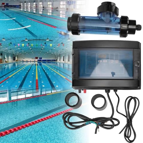 Clorador Salino 10g/H-50g/H, Tratamiento de Agua para Piscinas y Spas, Plástico, Función de Limpieza Automática, Tecnología Avanzada de Microordenador,15g/h