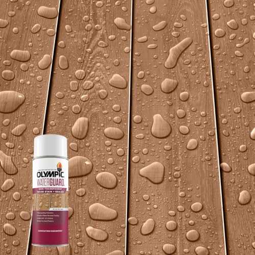 Olympic WaterGuard 11.75 oz. Acorn Brown Semi-Transparent Exterior Wood Stain Plus Sealer (Pack of 6)