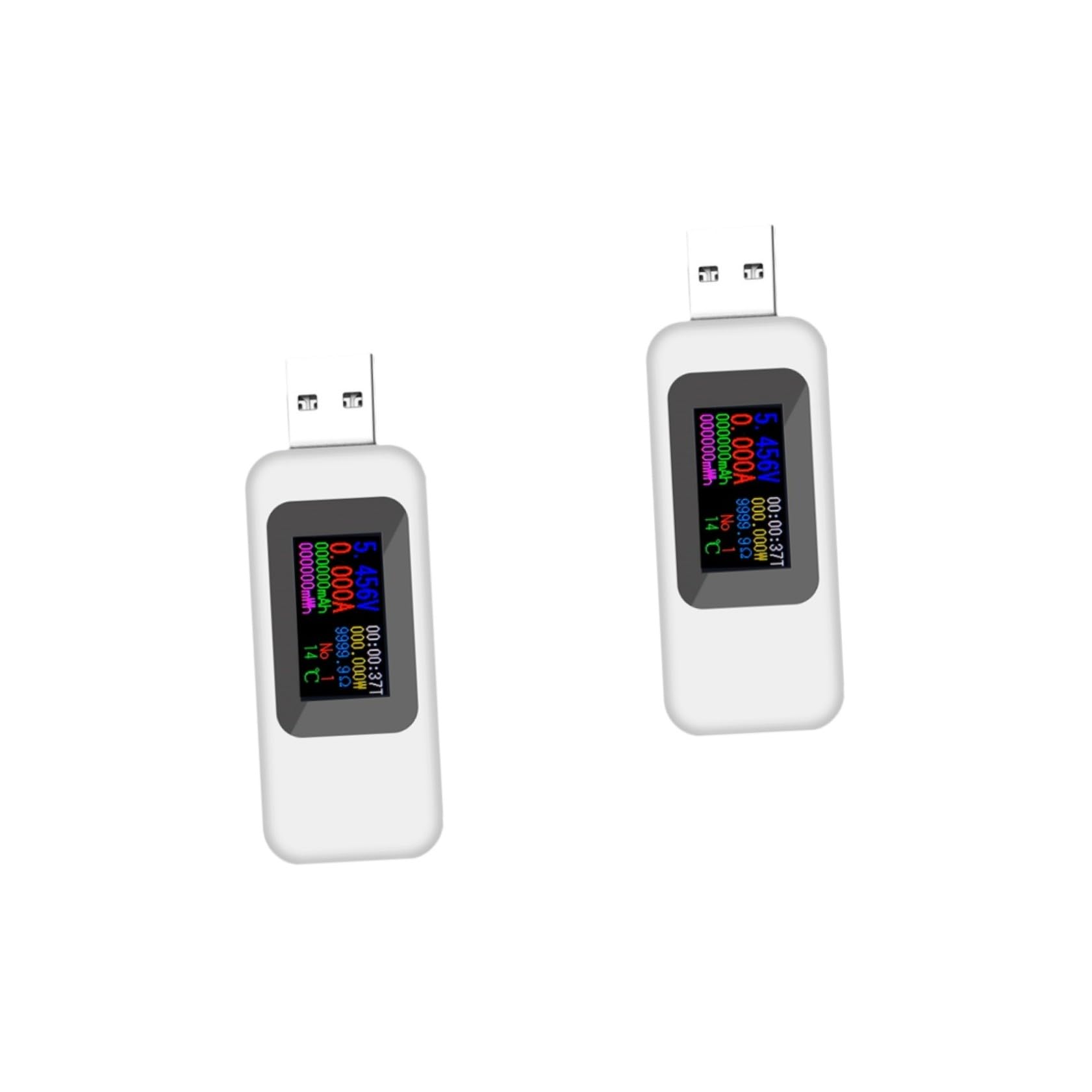 Gatuida 2piezas Medidor De Potencia Usb Lcd Probador De Voltaje y Amperaje Para Carga y Capacidad De Dispositivos Móviles Sin Batería