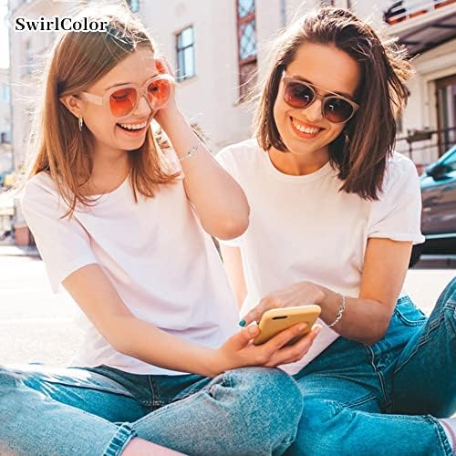 SwirlColor 2 Infinity Bracelets, Silver Adjustable Elegant Tennis Bracelet for Women Wife Mother Girls Friends Girlfriends, with 1 Jewelry Box