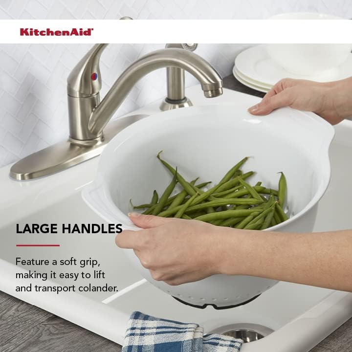 Miniatura 4 de KitchenAid Colador universal de plástico, 7 cuartos de galón, color blanco