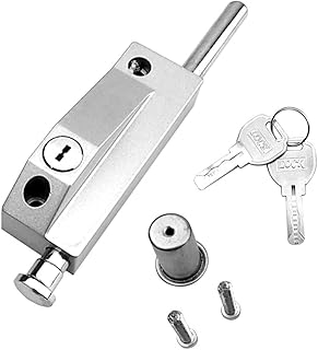 Tovmekdjn Turnstile Lock for Window Glass Patio Doors Silver Auxiliary Security Lock Glass Door Lock Mortise Lock
