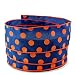 Polka Dot Navy and Orange Satin Wired Ribbon #40 - 2.5in x 10 yards