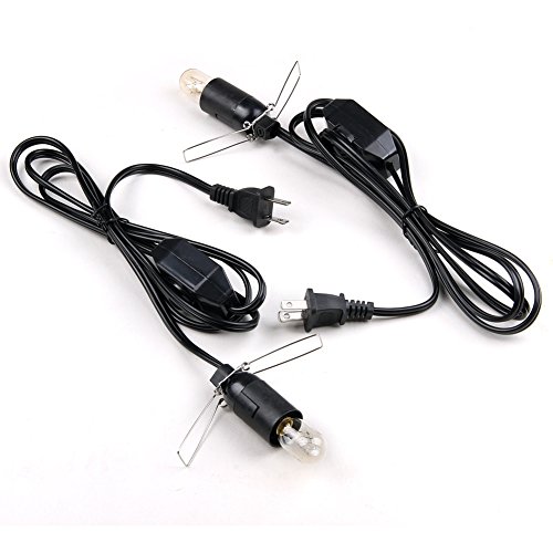 Oumai Himalayan Salt Lamp Cord with Dimmer Switch and One Bulb Set of 2
