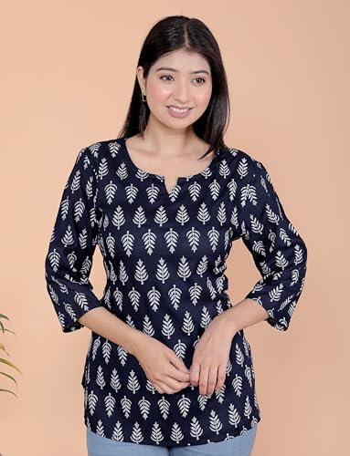 Image of Malikcraft Women's Rayon Printed Short Kurti Stylish Kurta for Women Trendy Short Kurta for Daily & Office Wear PR1