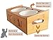 Lepet Elevated Dog Cat Bowls, Raised Pet Feeder Solid Bamboo Stand Perfect for Cats and Small Dogs (4 Bowls Incline)