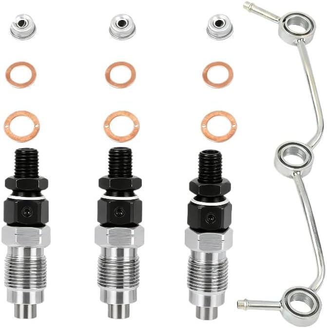 16001-53900 Fuel Injectors & Fuel Return Overflow Pipe Kit | Compatible with Kubota D722 D782 D902 Engine | Replaces 1600153900 1G962-42500