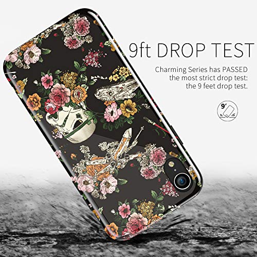 Zq-Link Floral Star Wars Protective Case For Iphone Xr, Lightweight Flexible Tpu Raised Edges Scratch Resistant Glossy Rubber Silicone Phone Cover For Iphone Xr #TOP2
