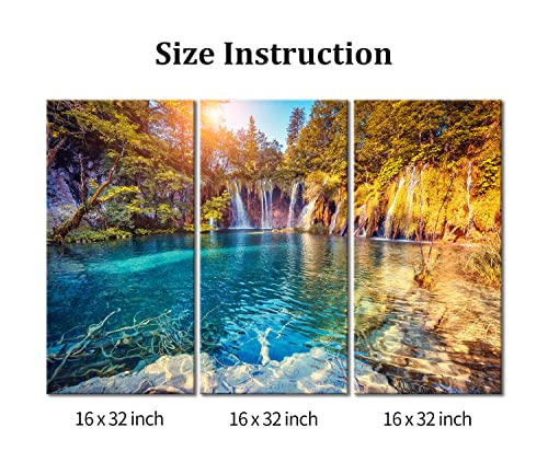 Croatia Plitvice Lakes National Park Wall Art Paintings Prints On Canvas 3 Pieces Clean Water And Mountain Nature Lanscape For Living Room Office Home Decor Modern Artwork #TOP6