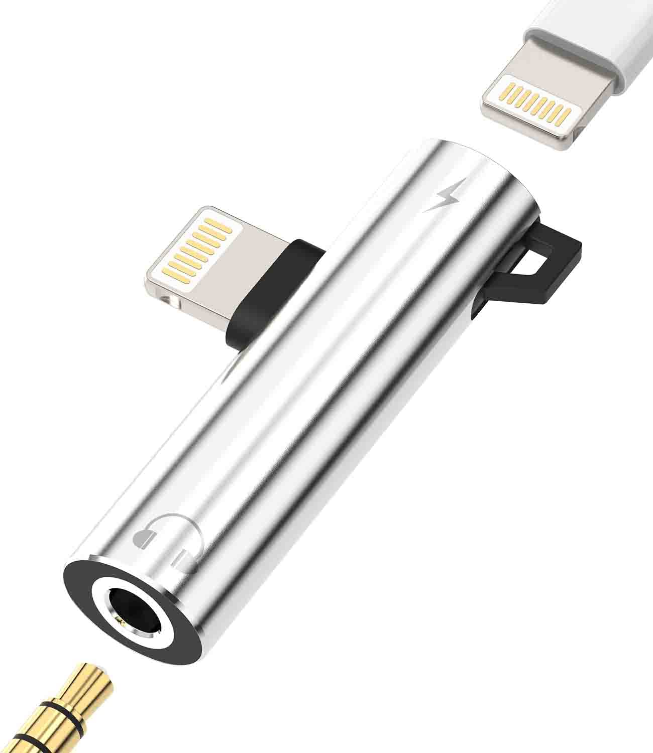 Headphone Adapter Lightning to 3.5mm Aux Audio Jack and Charging Extender Dongle Earphone Headset Splitter Compatible with Iphone 11 12 13 Mini Pro