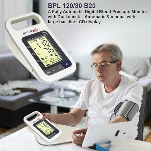 Image of BPL Medical Technologies B20 Large Digital Blood Pressure Monitor|LCD Display|BP Apparatus for Home & Hospital|Hypertension & Managing Heart Health Device - White
