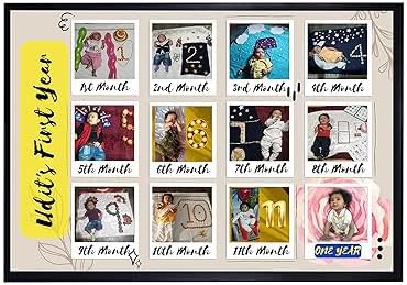 Rectangular Wooden Personalized Baby Birth Photo Frame|Baby Birth Details Memory Frame|Birthday Gift Photo Frame, Wall Mount, Multicoloured (Design 2)30L x 20W Centimeter