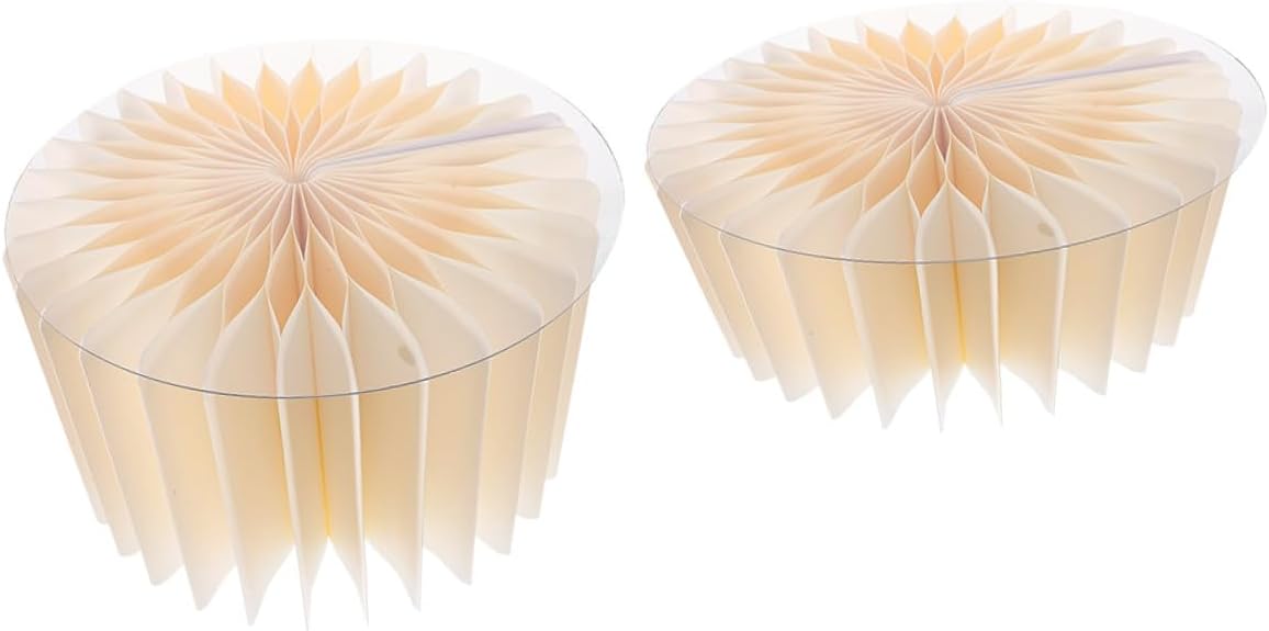 Cylinder Pedestal Stand Set, 2pcs Folding Paper Column Display, White Reinforced Party Table Backdrop Stands for Wedding Centerpiece and Dessert Table Decorations