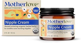 Motherlove Nipple Cream (2 oz) Organic Lanolin-Free Nipple Cream for Breastfeeding—Benefits Nursing & Pumping Moms