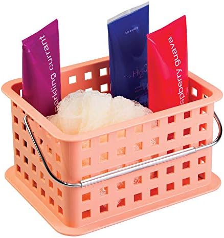 iDesign 61202 Basic Storage Basket, Small Plastic Bath Basket for Shower and Care Accessories, Black