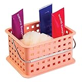 InterDesign Storage Organizer Basket, for Bathroom, Health and Beauty Products - Small, Coral
