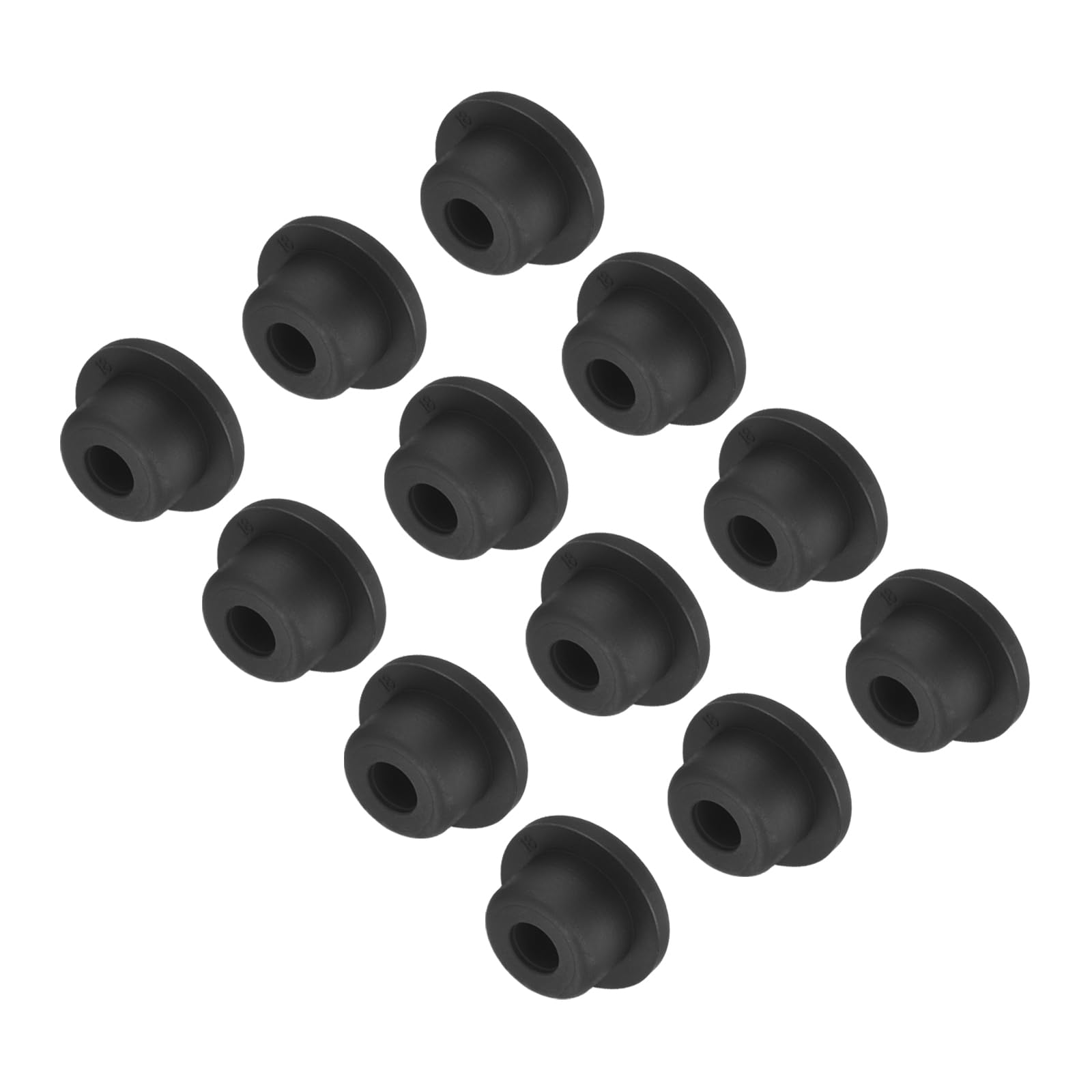 uxcell High Temp Silicone Plug Mount Dia 18mm/0.71 inch t Shaped Rubber Stopper Hole Plugs for Powder Coating Plating Waterproof Plugs Sealing Plugs Black Pack of 12(OD 26mm)