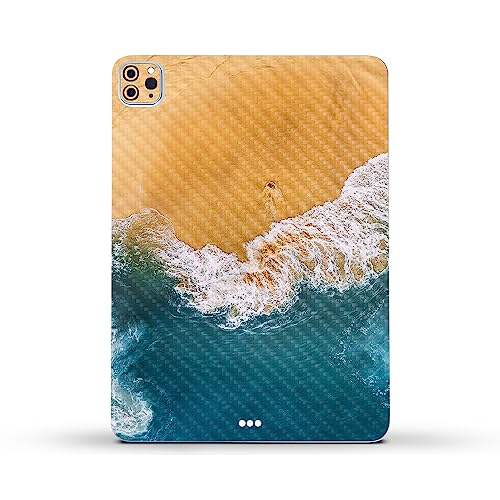 Image of MightySkins Carbon Fiber Skin Compatible with Apple iPad Pro 11 inch M2 4th Gen (2022) Full Wrap Kit - Sea and Sand | Protective, Durable Textured Carbon Fiber Finish | Easy to Apply | Made in The USA