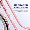 Gasgo 26 Inch Cruiser Bike for Women, 7-Speed Comfort Beach Bicycle with Basket & Rack, Double Bar Lightweight City Bike for Commuting, Leisure, and Relaxed Rides (Pink) #3