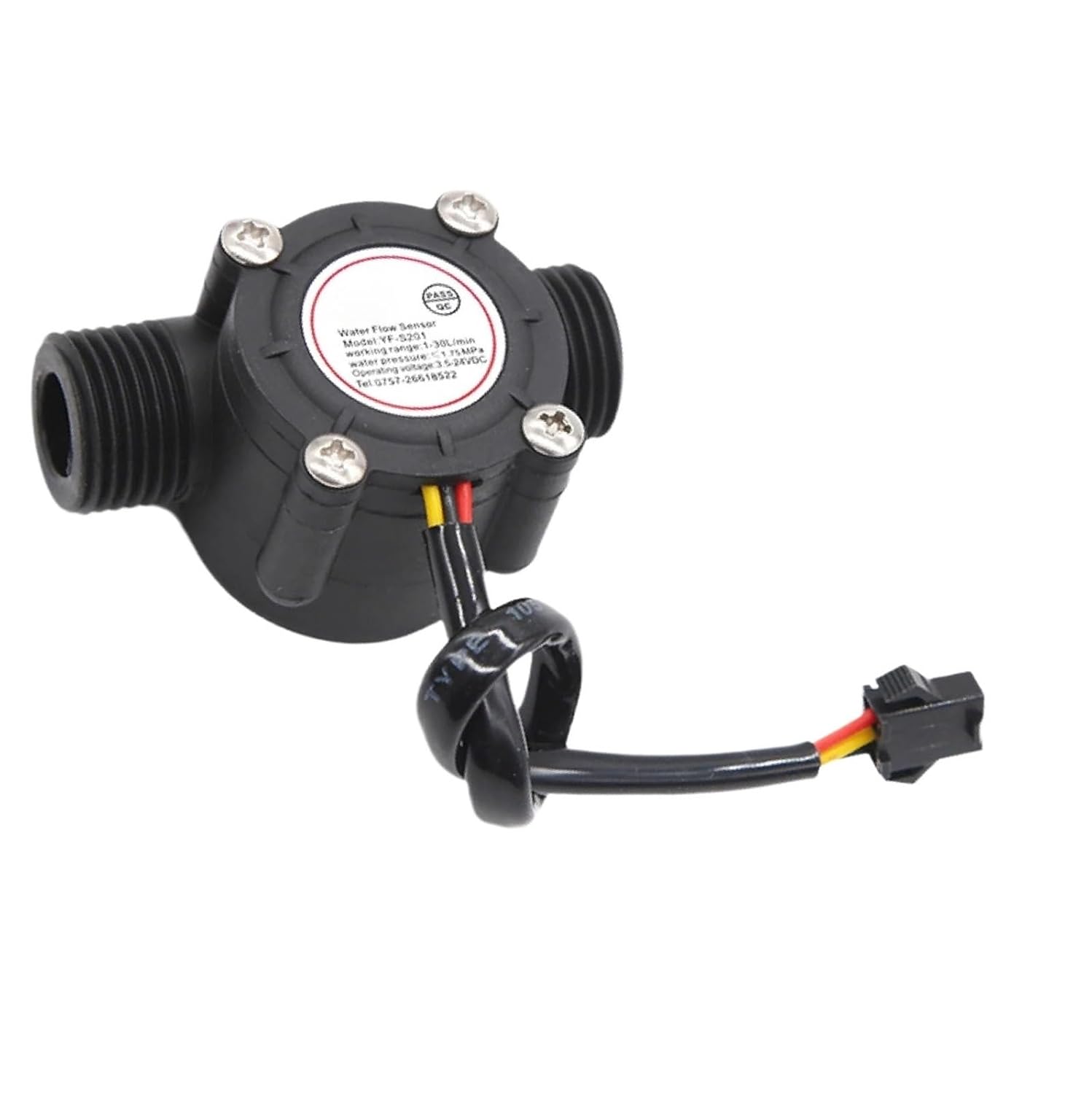 YF-S201 Flow Sensors Water Flow Sensor Effect Liquid Meter G1/2 1/2 Inch Irrigation Turbine Fluid Measurement(YF-S201C DN15)