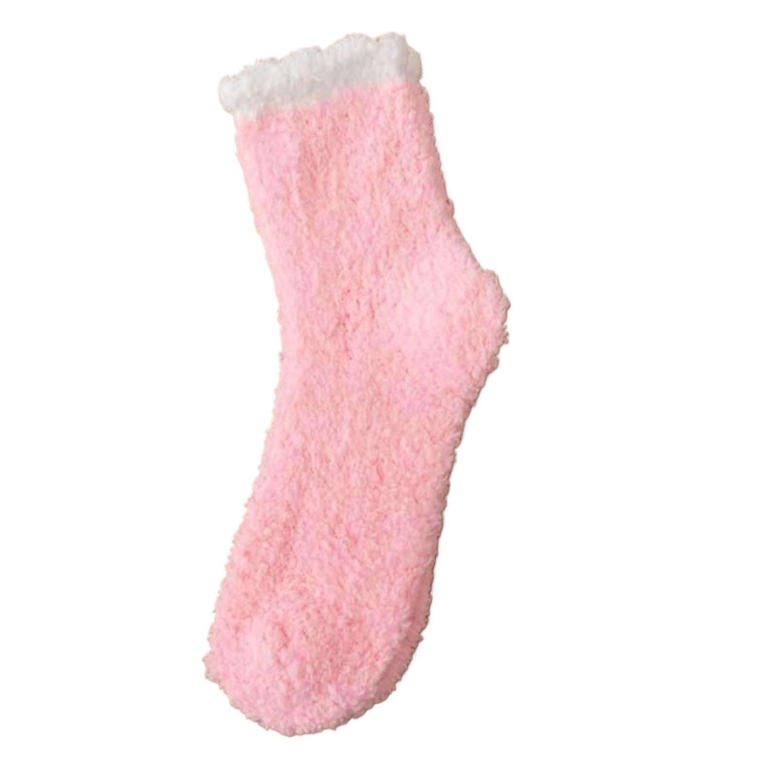 Skarpety Mężczyzn Kobiet 2 Pary Skarpet Męskich I Damskich Zimowe Puszyste, Ciepłe, Wygodne Miękkie Puszyste Skarpetki Do Spania Skarpetek Ciepłe(Pink)