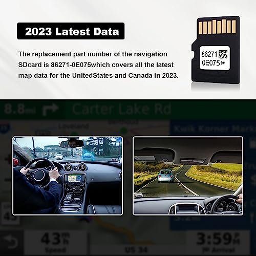 Mapas de 2023 atualizados 86271 0E075 GPS cartão SD EUA e Canadá Mapas cartão micro SD para atualiza