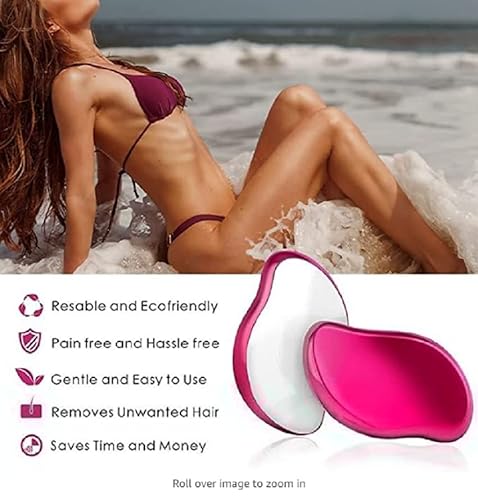 Crystal Hair Eraser For Hair Removal, Crystal Hair Remover For Women And Men, Reusable Flawless Epilators - Magic Painless Gentle Skin Exfoliation Hair Removal Tool For Arms, Back & Legs-Rose Red #TOP2
