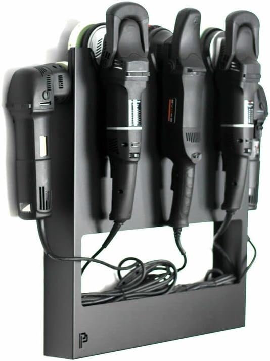 Clean Garage Poka Premium Wall Mount Polisher Holder | Holds 3 to 5 Machines Buffers