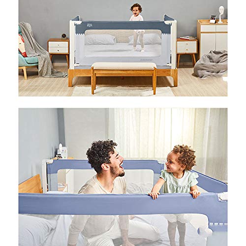 Protector de riel de cama de bebé extra alto y lavable con parachoques de seguridad anticaídas 3