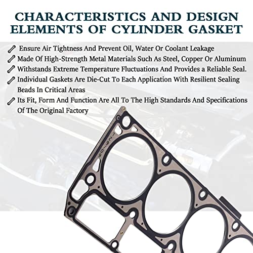 Image of 5-Layer MLS Cylinder Head Gaskets 12610046 for 6.0L /6.2L LS3 LQ4 LQ9 L96 L76 L92 L99 Series Engines, for GM for Chevrolet for GMC for Cadillac Hummer Pontiac SAAB 12622033, 2PCS