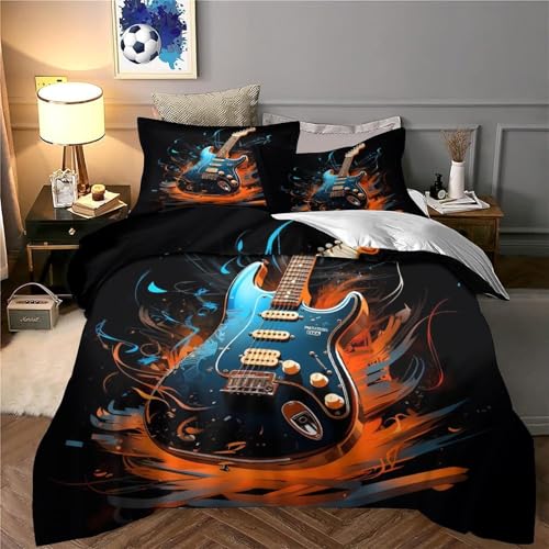 Parure de Lit Guitare Électrique Microfibre 3D Haute Densité - 6