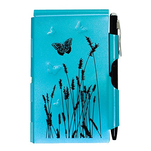 WELLSPRING Blue Butterfly Notepad for Note Taking, Pocket Notebook Journal with Pen Holder, Small Notepad for Daily Jotting, Notebook Journal for Work, Mini Notepad for Daily Journal and Lists