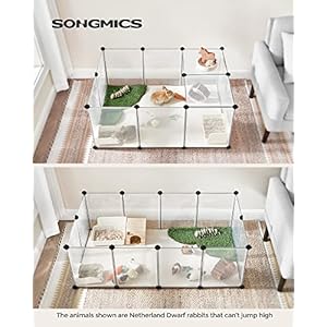 SONGMICS-Pet-Playpen-with-Floor-Small-Animal-Pen-Pet-Fence-Indoor-DIY-Plastic-Enclosure-for-Hamsters-Hedgehogs-492-x-248-x-165-Inches-White-ULPC001W01 - Cucciolini Doodles   SONGMICS-Pet-Playpen-with-Floor-Small-Animal-Pen-Pet-Fence-Indoor-DIY-Plastic-Enclosure-for-Hamsters-Hedgehogs-492-x-248-x-165-Inches-White-ULPC001W01