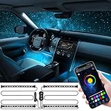 【Zwei-Linien-Design & Einfach zu Installieren】Mit super langer Drähte geeignet diese Auto Innenbeleuchtung für alle Modell Autos. Im Gegensatz zu traditionellen 4 Lichtleisten verwenden 2-in-1-LED Strip Beleuchtung zwei Linien, um die vier Lichtbändern zu verbinden. Dieses Design erleichtert Ihnen das Installieren und Verstecken von Drähten, um eine saubere Innenumgebung zu bieten