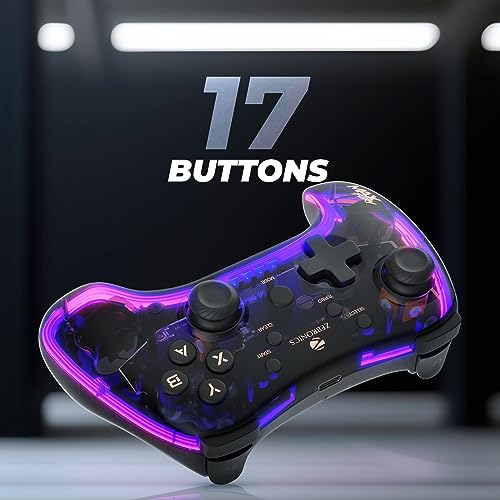 Zebronics MAX FURY Transparent RGB LED Illuminated Wired Gamepad for Windows PC, Android, with Dual analog sticks, Quad front triggers, Dual motors... - Image 6