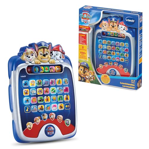 Vtech PAW Patrol - Leuchtendes Lerntablet – Interaktives Tablet mit Tastatur,...