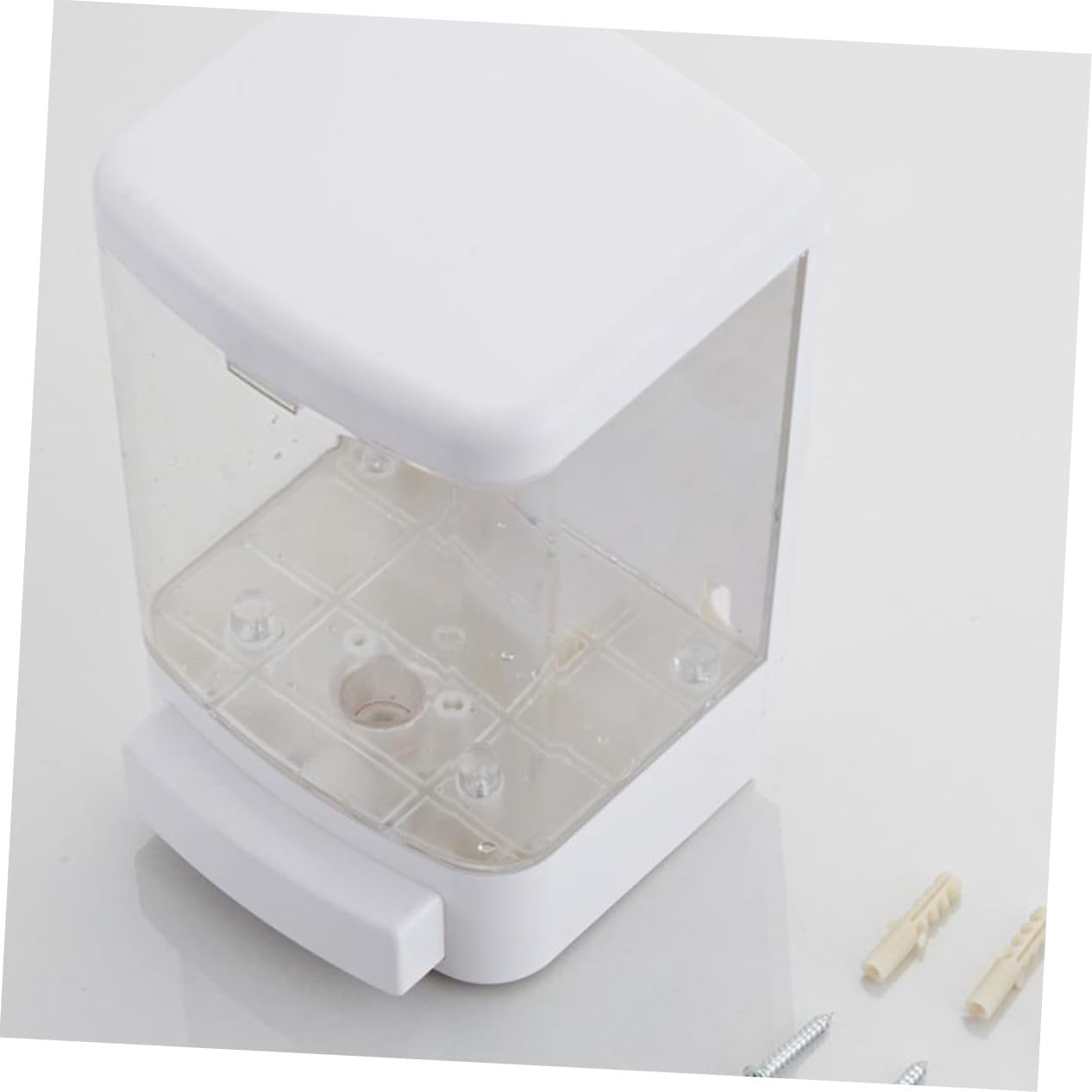 ERINGOGO Distributore Di Sapone Schiumogeno Manuale Parete Realizzato in Plastica Di Facile Da Pulire e Riempire Design Antigoccia Adatto Per Uso Domestico e Professionale