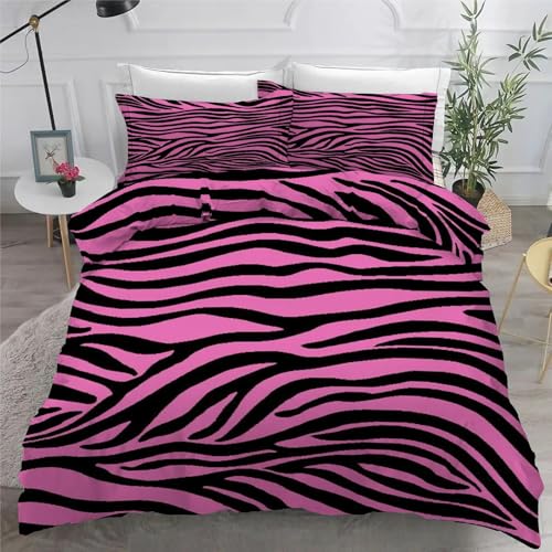 Housse de couette 200x200 léopard avec 2 taies d'oreiller en microfibre douce