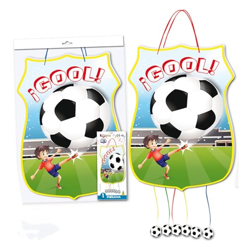 Deliex. Pñata infantil aniversário 47 x 30 cm. Piñata futból decoração festas infantis menino e menina - batatas para encher com brinquedos e chuches. (futebol)