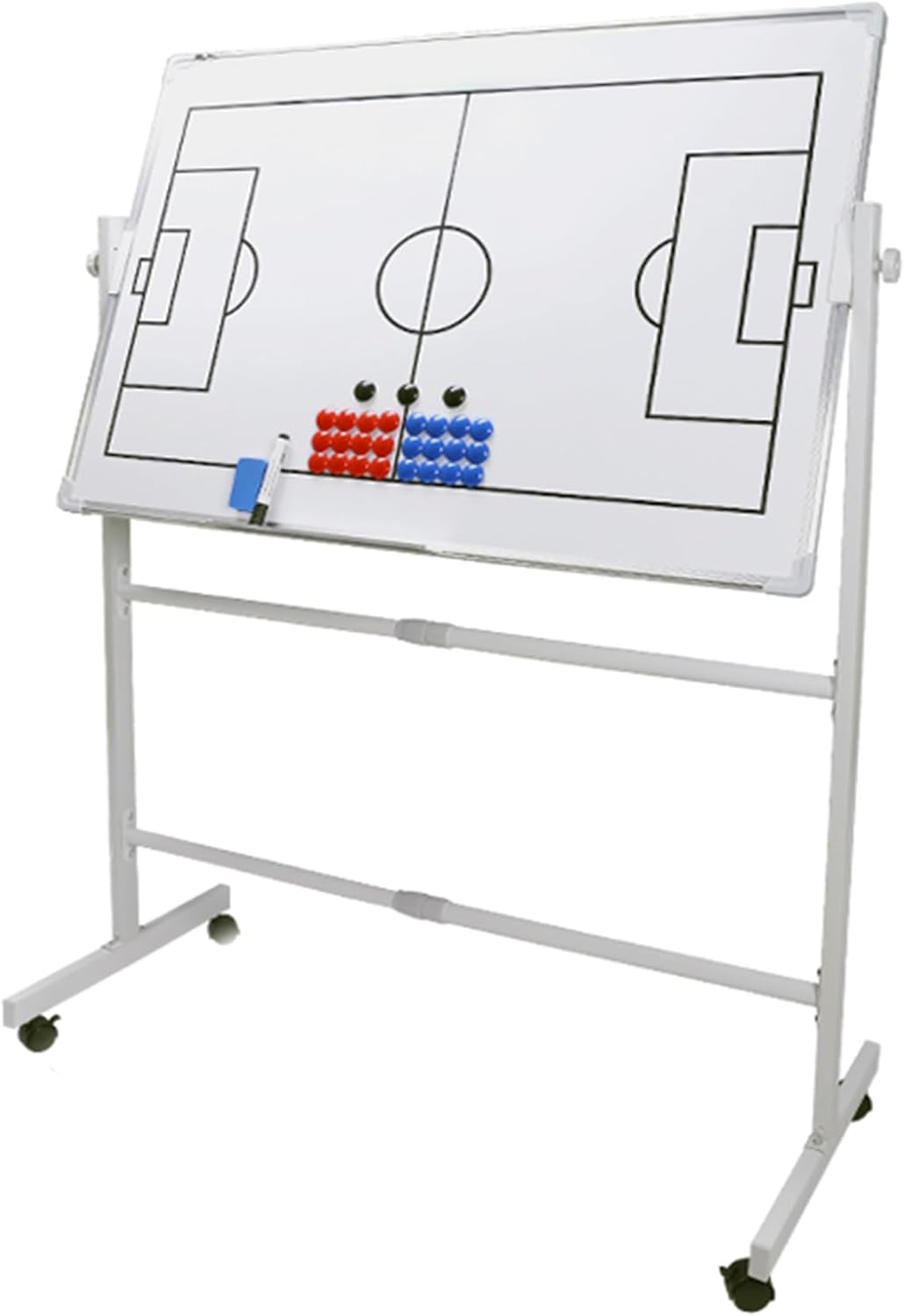 Double-Sided Whiteboards on Wheels for Coaches | Portable Dry-Erase Board with Magnetic Markers and Eraser for Sports Training