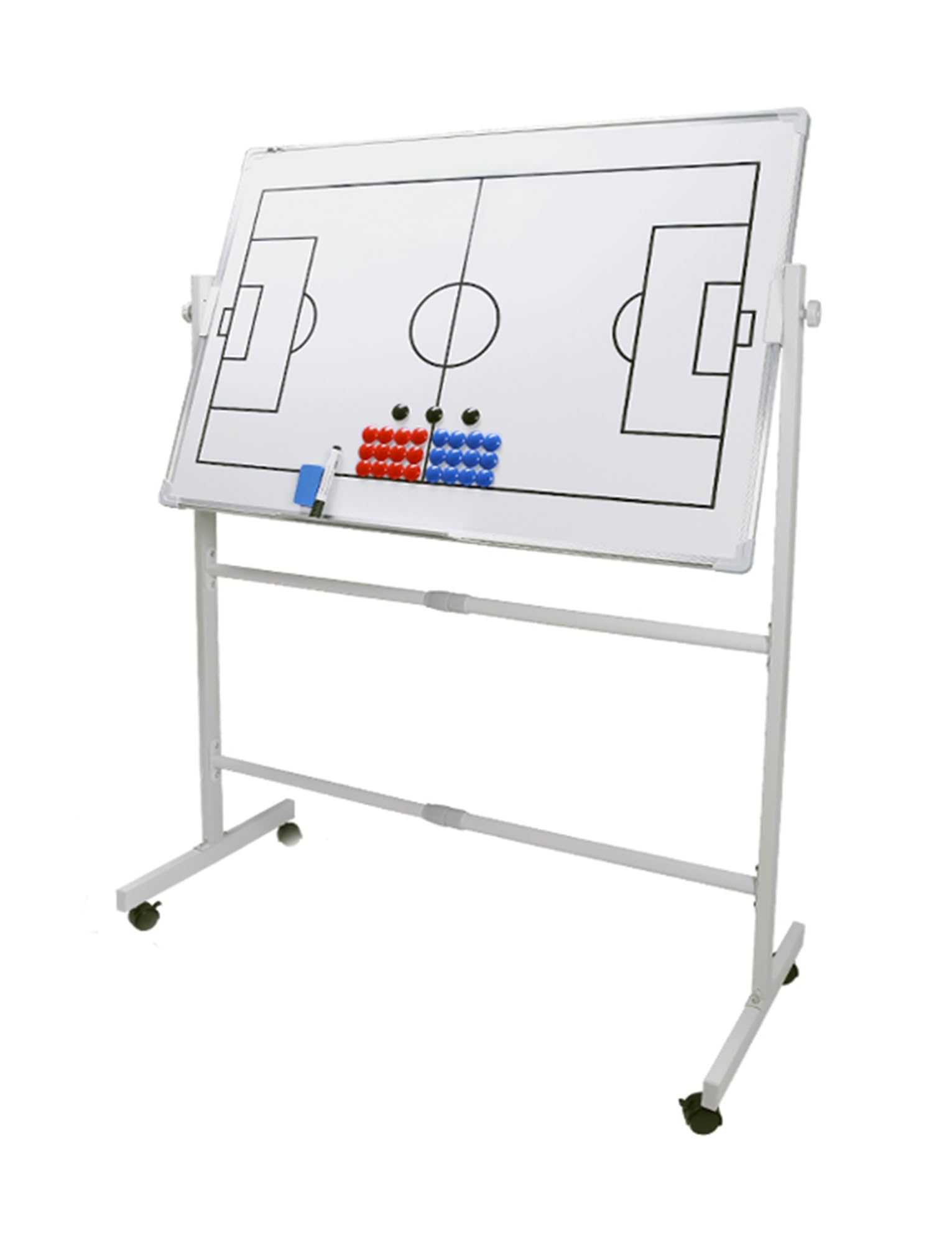 Genérico Pizarras Blancas de Doble Cara con Ruedas for Entrenamiento | Pizarra de borrado en seco con marcadores magnéticos y Borrador, for Entrenadores de Baloncesto, fútbol y Voleibol