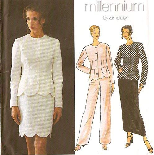 Patron Simplicity 8519 costume à bord festonné élégant coupe ajustée taille 12-16