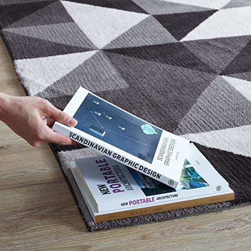 Modway Kahula Geometric Triangle Mosaic 8X10 Area Rug In Black, Gray And White #TOP3