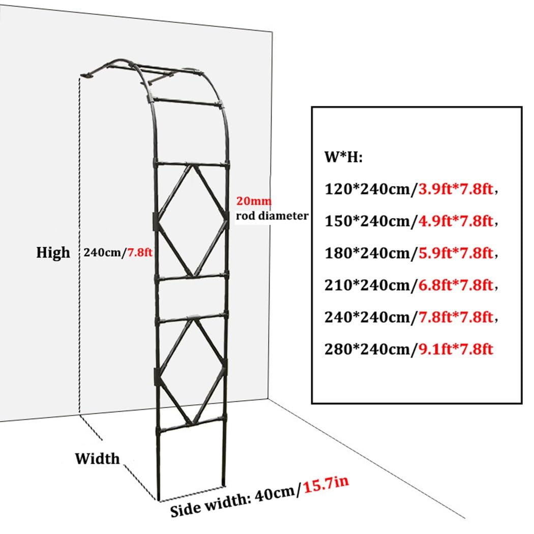 Traliccio Arco Da Giardino Per Rose Piante Rampicanti Semi- Arcos Di Rosa Pergolato - Per Verdure, Frutta, Fiori, Viti, Cetrioli(120 * 240cm/3.9ft*7.8ft)