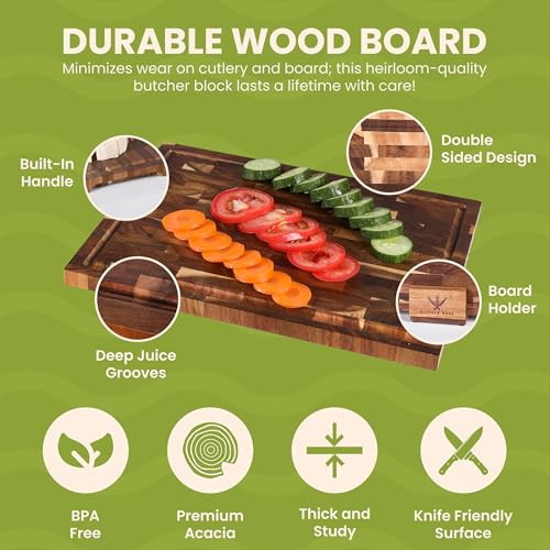 Juego de 3 tablas de cortar de madera de acacia miniatura 4