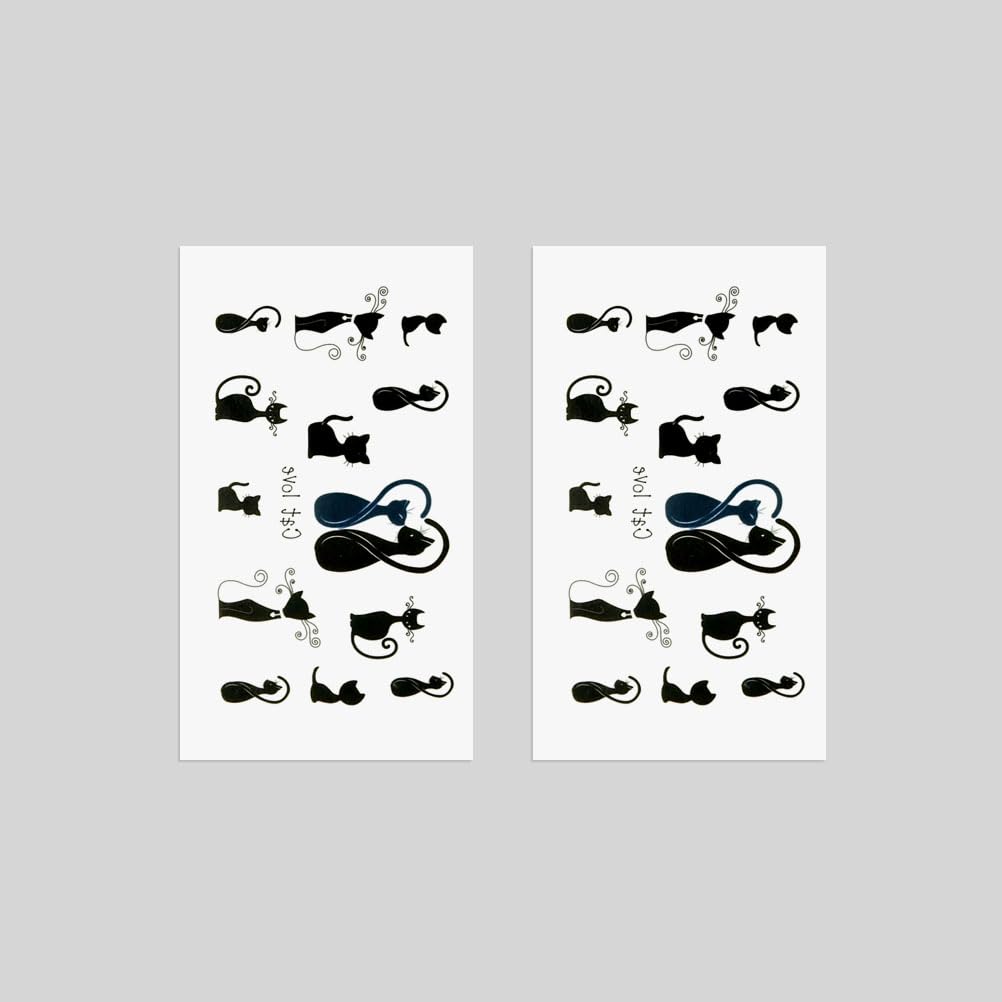 Small Cute Temporary Tattoo Cats Love Totem (2 Sheets) image 3