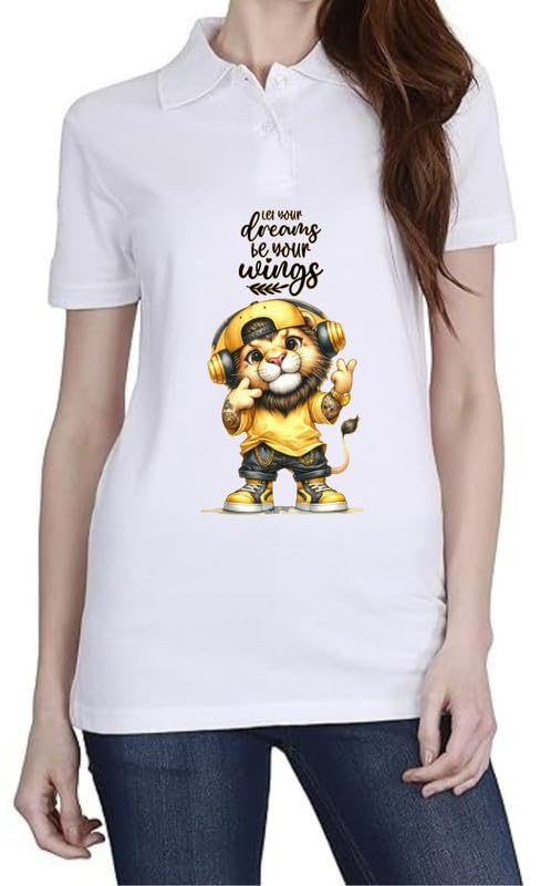 Dreams Wings White Women Polo T-Shirt-image-31